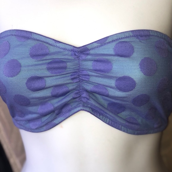 Pink Victoria Secret Polka Dot Bandeau Bralette - Picture 1 of 8
